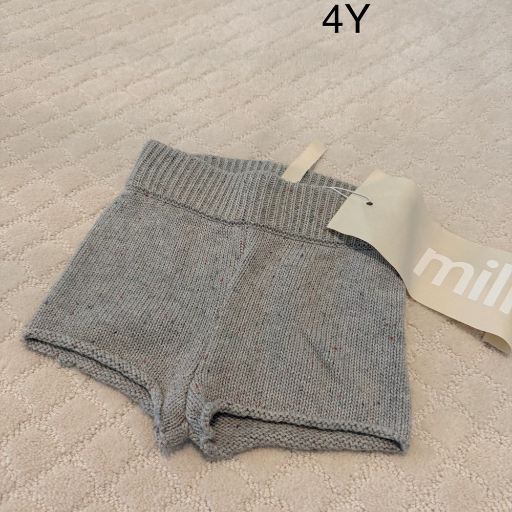 Millk kids Gray sprinkle Knit Shorts